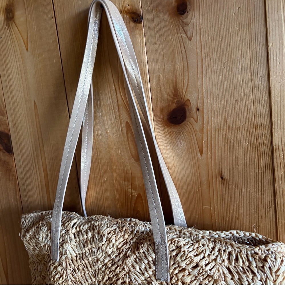 Flora Bella Woven Metallic Tote Bag - Picture 2 of 11
